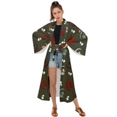 Art Halloween Pattern Creepy Design Digital Papers Maxi Kimono by Wegoenart