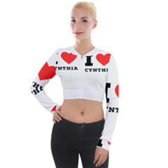 I Love Cynthia Long Sleeve Cropped Velvet Jacket by ilovewhateva