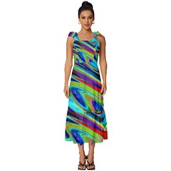 Fluid Forms Tie-strap Tiered Midi Chiffon Dress by GardenOfOphir