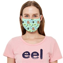 Dog Pattern Seamless Blue Background Scrapbooking Cloth Face Mask (adult) by Wegoenart