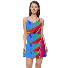 Abstract Fluid Art Short Frill Dress by GardenOfOphir