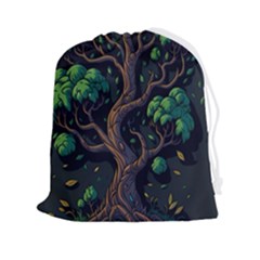 Tree Nature Cartoon Drawing Comic Drawstring Pouch (2xl) by Jancukart