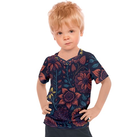Flower Art Drawing Painting Spring Kids  Sports Tee by Jancukart