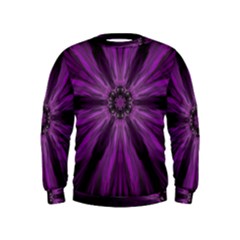Pattern Purple Symmetry Dark Kids  Sweatshirt by Jancukart