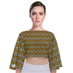 Pattern Tie Back Butterfly Sleeve Chiffon Top by Sparkle
