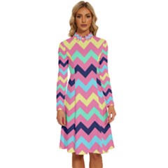 Pattern 114 Long Sleeve Shirt Collar A-line Dress by GardenOfOphir