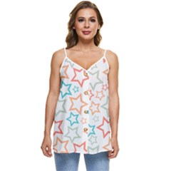 Background Pattern Texture Design Casual Spaghetti Strap Chiffon Top by Semog4