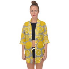 Lemon Background Lemon Wallpaper Open Front Chiffon Kimono by Semog4