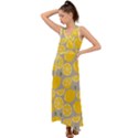 Lemon Background Lemon Wallpaper V-Neck Chiffon Maxi Dress View1