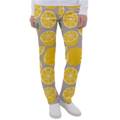 Lemon Background Lemon Wallpaper Women s Casual Pants by Semog4