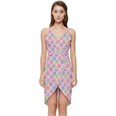 Egg Easter Eggs Pastel Digital Art Wrap Frill Dress by Semog4
