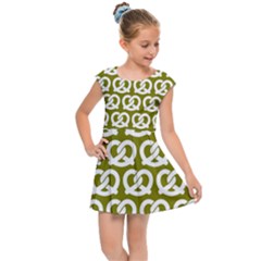 Olive Pretzel Illustrations Pattern Kids  Cap Sleeve Dress by GardenOfOphir