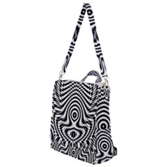 Monochrome Symmetry Abstract Crossbody Backpack by Jancukart