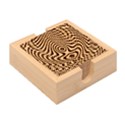 Monochrome Symmetry Abstract Bamboo Coaster Set View2