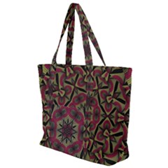 Mandala Rosette Pattern Kaleidoscope Abstract Zip Up Canvas Bag by Jancukart