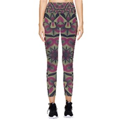 Mandala Rosette Pattern Kaleidoscope Abstract Pocket Leggings  by Jancukart