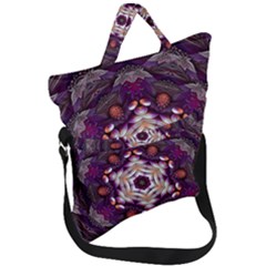 Rosette Kaleidoscope Mosaic Abstract Background Art Fold Over Handle Tote Bag by Jancukart