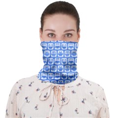 Blue And White Owl Pattern Face Covering Bandana (adult) by GardenOfOphir
