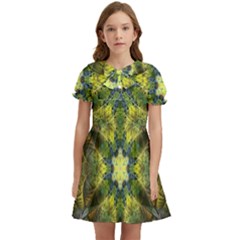 Fractal-fantasy-design-background- Kids  Bow Tie Puff Sleeve Dress by Vaneshart