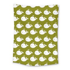 Cute Whale Illustration Pattern Medium Tapestry by GardenOfOphir