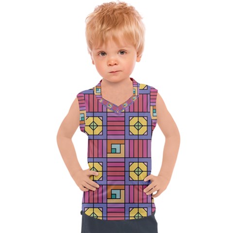 Pattern Geometric Colorful Lines Shapes Kids  Sport Tank Top by Jancukart