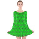 Gerbera Daisy Vector Tile Pattern Long Sleeve Velvet Skater Dress View1