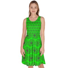 Gerbera Daisy Vector Tile Pattern Knee Length Skater Dress With Pockets by GardenOfOphir
