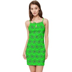 Gerbera Daisy Vector Tile Pattern Summer Tie Front Dress by GardenOfOphir