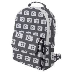 Modern Chic Vector Camera Illustration Pattern Flap Pocket Backpack (small) by GardenOfOphir