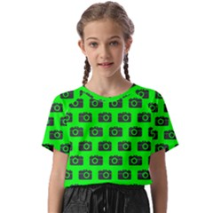 Modern Chic Vector Camera Illustration Pattern Kids  Basic Tee by GardenOfOphir