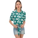 Modern Chic Vector Camera Illustration Pattern Tie Front Shirt  View1