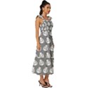 Ladybug Vector Geometric Tile Pattern Tie-Strap Tiered Midi Chiffon Dress View3