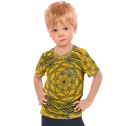Mandala Vintage Painting Flower Kids  Sports Tee by Jancukart