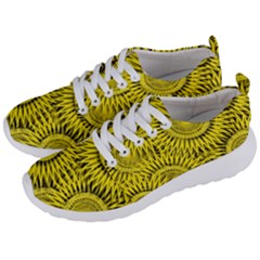 Abstract Sun Pattern Yellow Background Men s Lightweight Sports Shoes by Jancukart