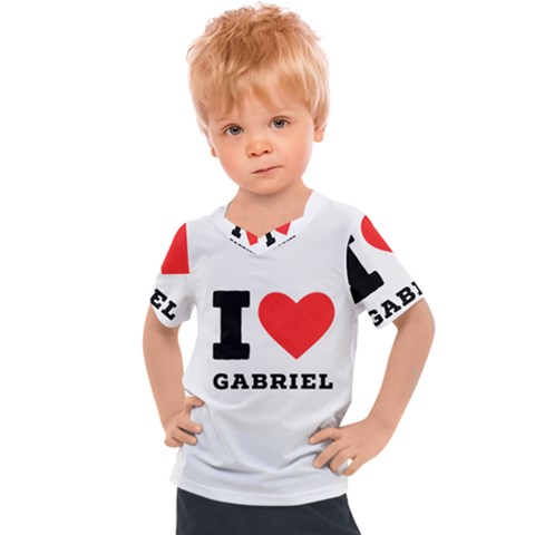 I Love Gabriel Kids  Sports Tee by ilovewhateva