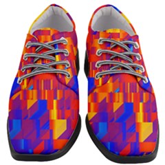 Geometric Pattern Fluorescent Colorful Women Heeled Oxford Shoes by Jancukart