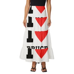 I Love Bruce Tiered Ruffle Maxi Skirt by ilovewhateva