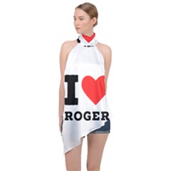 I Love Roger Halter Asymmetric Satin Top by ilovewhateva