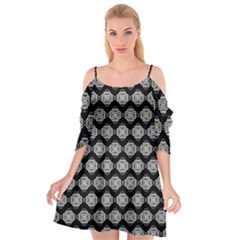 Abstract Knot Geometric Tile Pattern Cutout Spaghetti Strap Chiffon Dress by GardenOfOphir