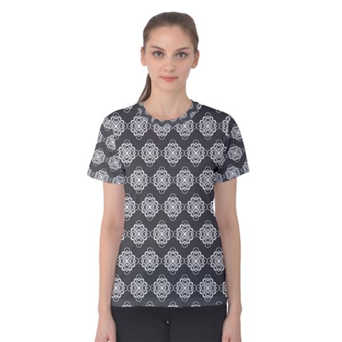 Abstract Knot Geometric Tile Pattern Women s Cotton Tee by GardenOfOphir