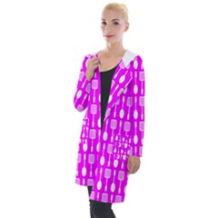 Purple Spatula Spoon Pattern Hooded Pocket Cardigan by GardenOfOphir