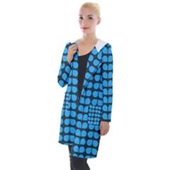Blue Gray Leaf Pattern Hooded Pocket Cardigan by GardenOfOphir
