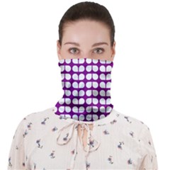 Purple And White Leaf Pattern Face Covering Bandana (adult) by GardenOfOphir