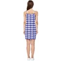 Blue And White Leaf Pattern Summer Tie Front Dress View2