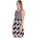 Modern Retro Chevron Patchwork Pattern Knee Length Skater Dress With Pockets View2