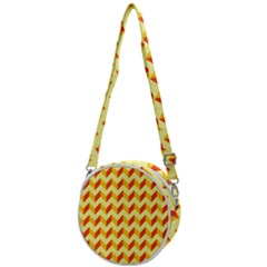 Modern Retro Chevron Patchwork Pattern Crossbody Circle Bag by GardenOfOphir