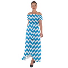 Chevron Pattern Gifts Off Shoulder Open Front Chiffon Dress by GardenOfOphir