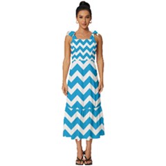 Chevron Pattern Gifts Tie-strap Tiered Midi Chiffon Dress by GardenOfOphir