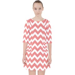 Chevron Pattern Gifts Quarter Sleeve Pocket Dress by GardenOfOphir