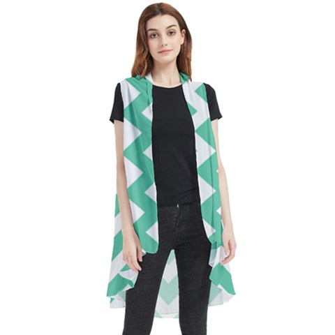 Chevron Pattern Giftt Sleeveless Chiffon Waistcoat Shirt by GardenOfOphir
